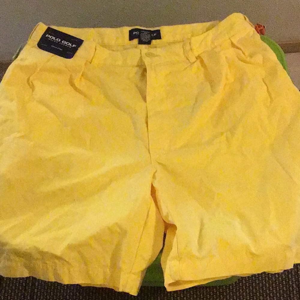 Polo yellow shorts size 36. Never worn. Tags